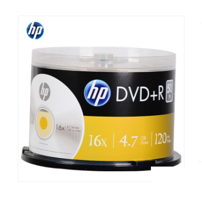 惠普(HP) DVD+R 光盤/刻錄盤 空白光盤 16速4.7GB 桶裝50片