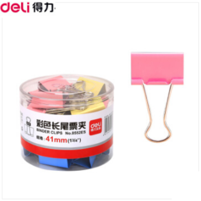 得力(deli)24只41mm彩色長(zhǎng)尾夾票夾 2#金屬燕尾夾票據(jù)夾子 辦公用品 8552ES 得力(deli)彩色長(zhǎng)尾8552ES