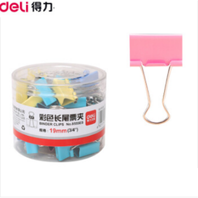 得力(deli)40只19mm彩色長(zhǎng)尾夾票夾 5#金屬燕尾夾票據(jù)夾子 辦公用品 8555ES 得力(deli)彩色長(zhǎng)尾8555ES