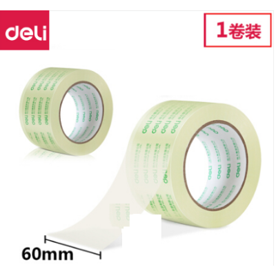 得力(deli)高品質(zhì)高透明封箱膠帶/打包膠帶 60mm*100y*50um(91.4m/卷) 單卷裝 辦公用品 得力(deli)膠帶30369